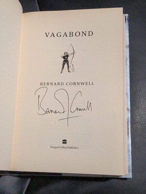 Signed Bernard Cornwell Vagabond UK First Edition Hardcover Near Fine Condition