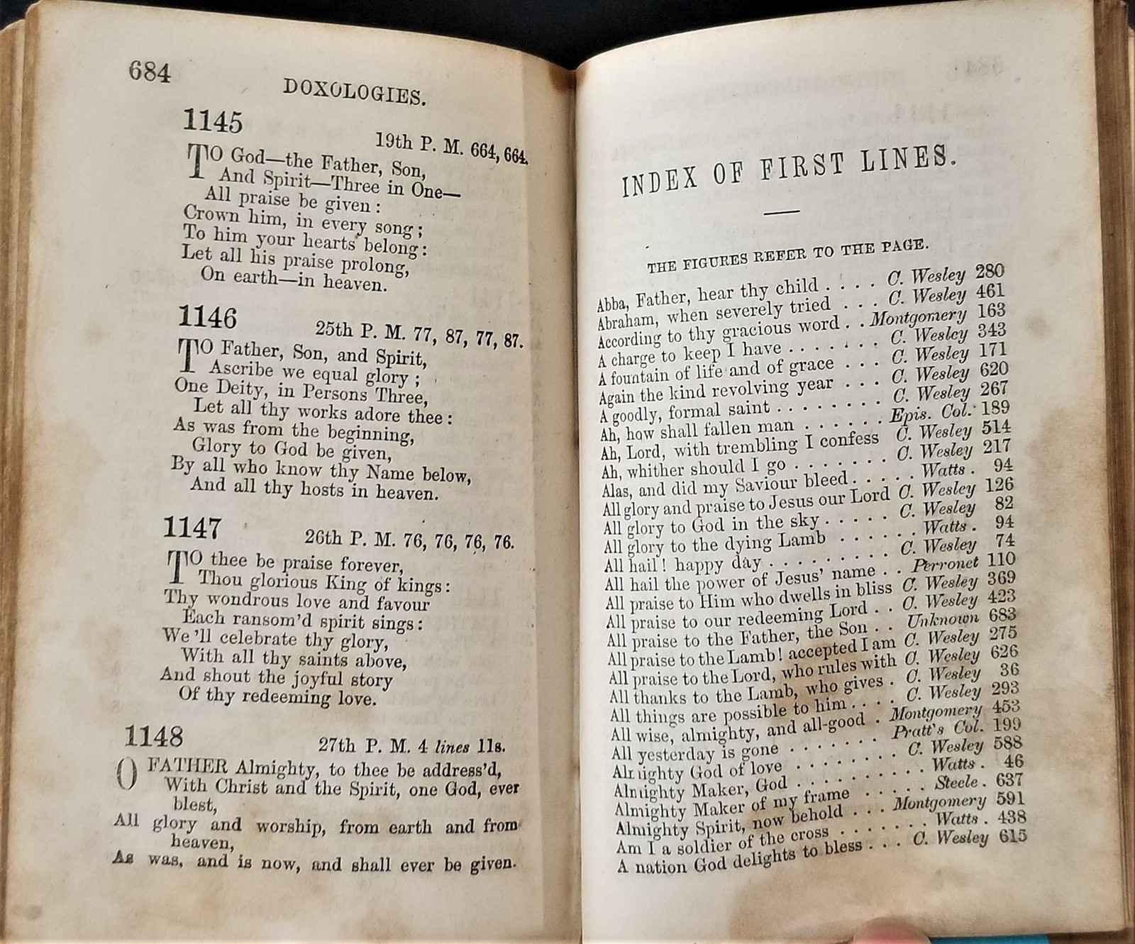1856 antique LEATHER METHODIST HYMNS bible 736 pages bible christian prayer