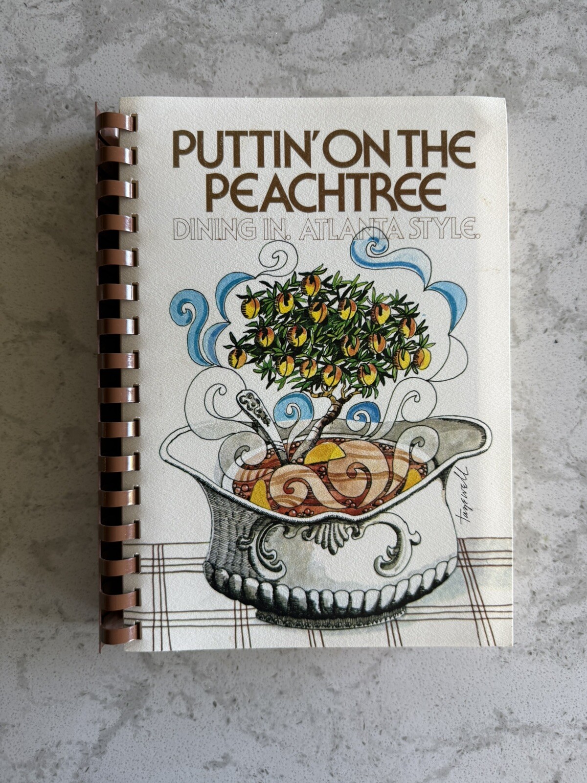 1982 Cookbook “Puttin’ on the Peachtree” ATLANTA RECIPIES Spiral Ringbound VTG