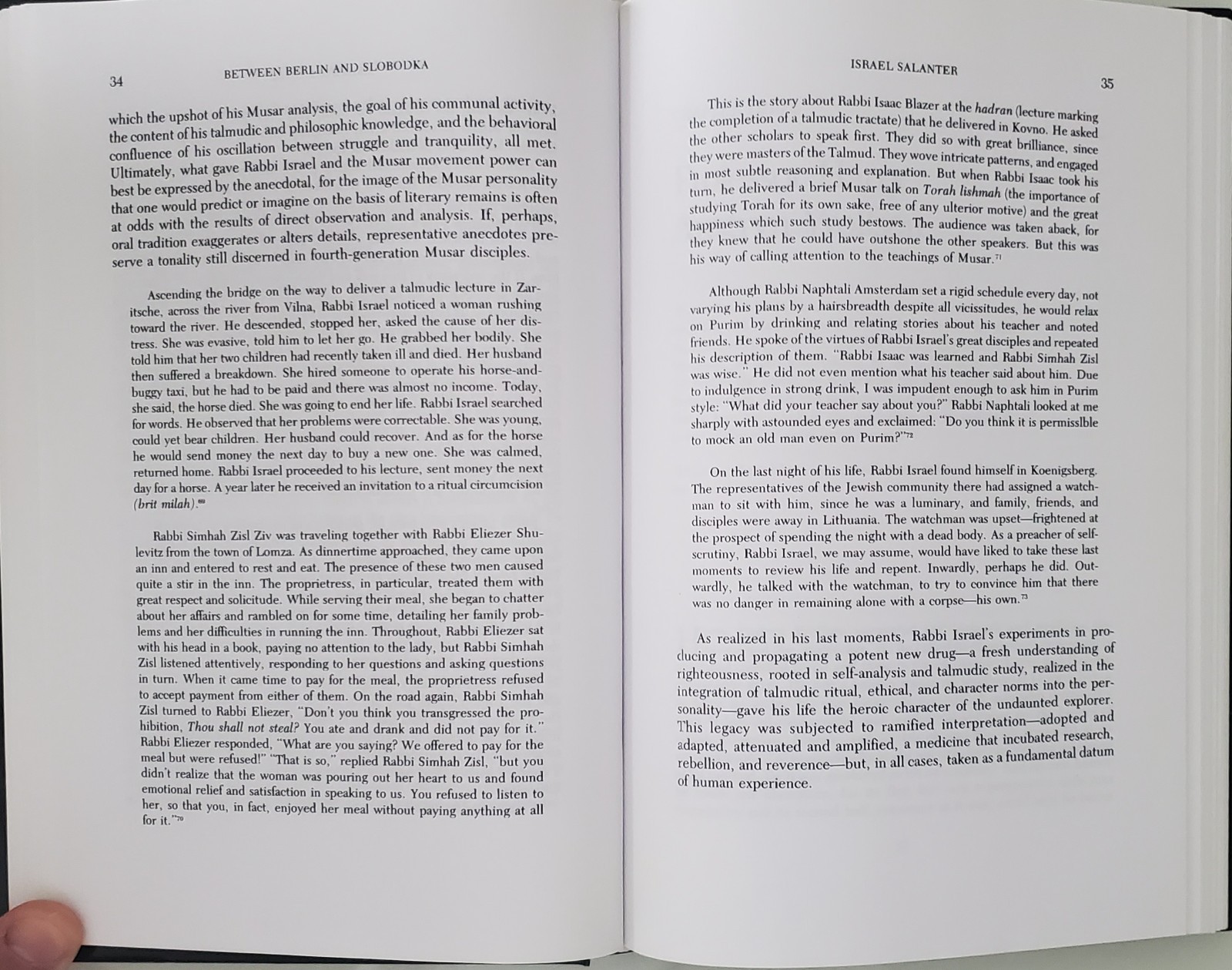 Between Berlin and Slobodka Hillel Goldberg Augmented Edition Hardcover Judaica