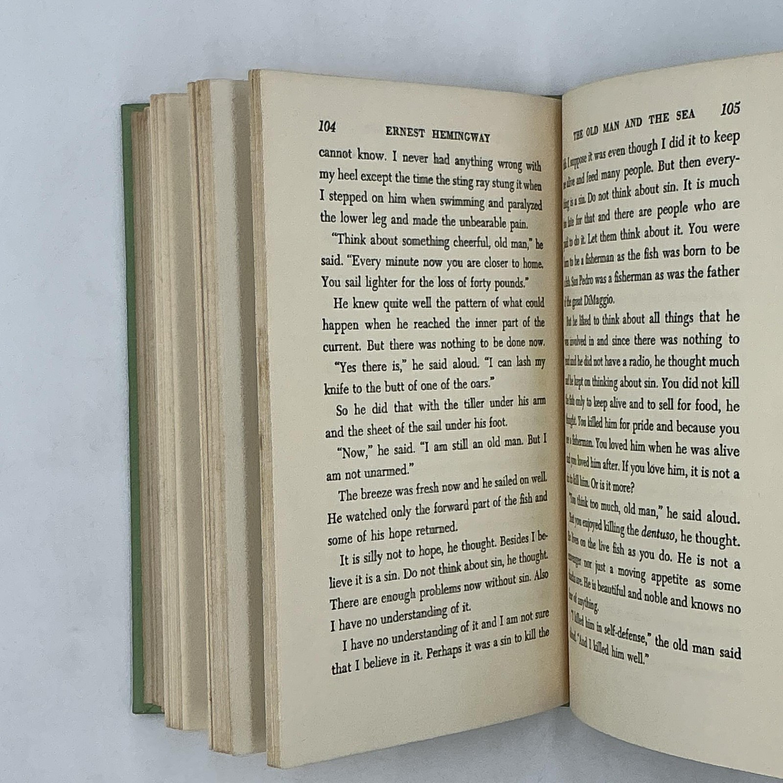 THE OLD MAN AND THE SEA Ernest Hemingway 1952 HC Charles Scribner’s Sons Green