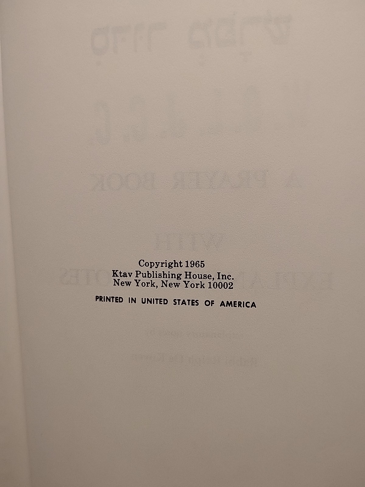 KTAV Siddur Prayer Book with Explanatory Notes & Prayer Dictionary 1965 HC