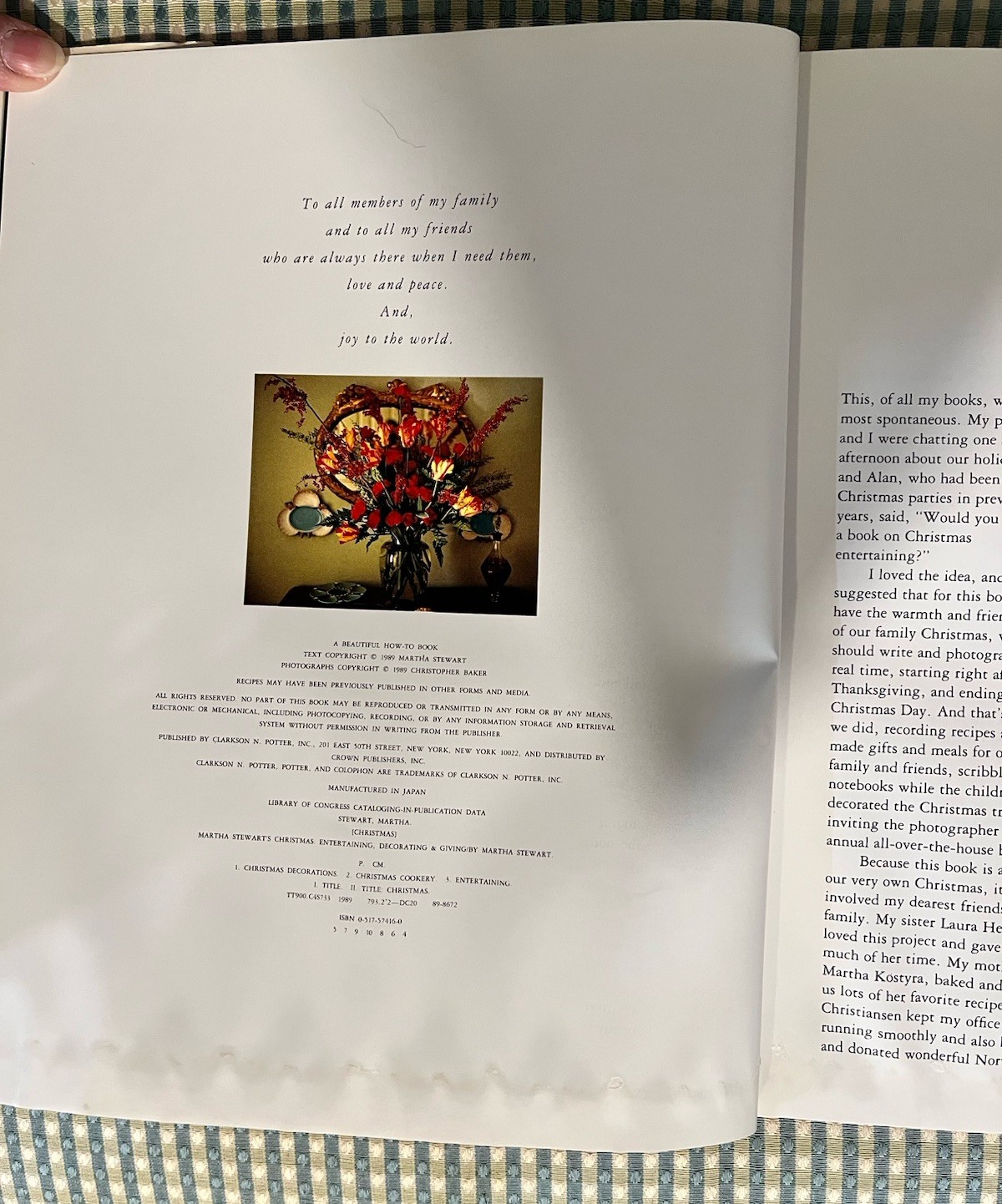Vintage Martha Stewart’s Christmas Clarkson Potter HC Cookbook 1989 1st Edition