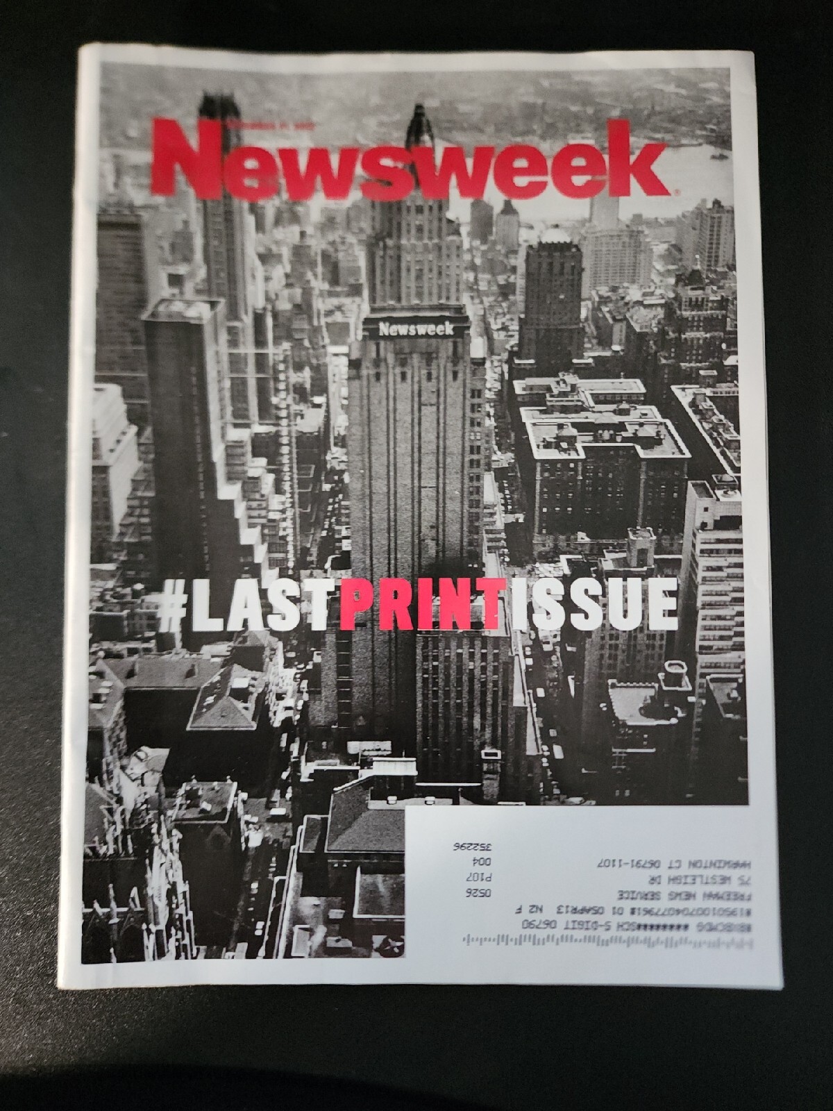 Newsweek Magazine December 31, 2012 The Last Print Issue B47:1920
