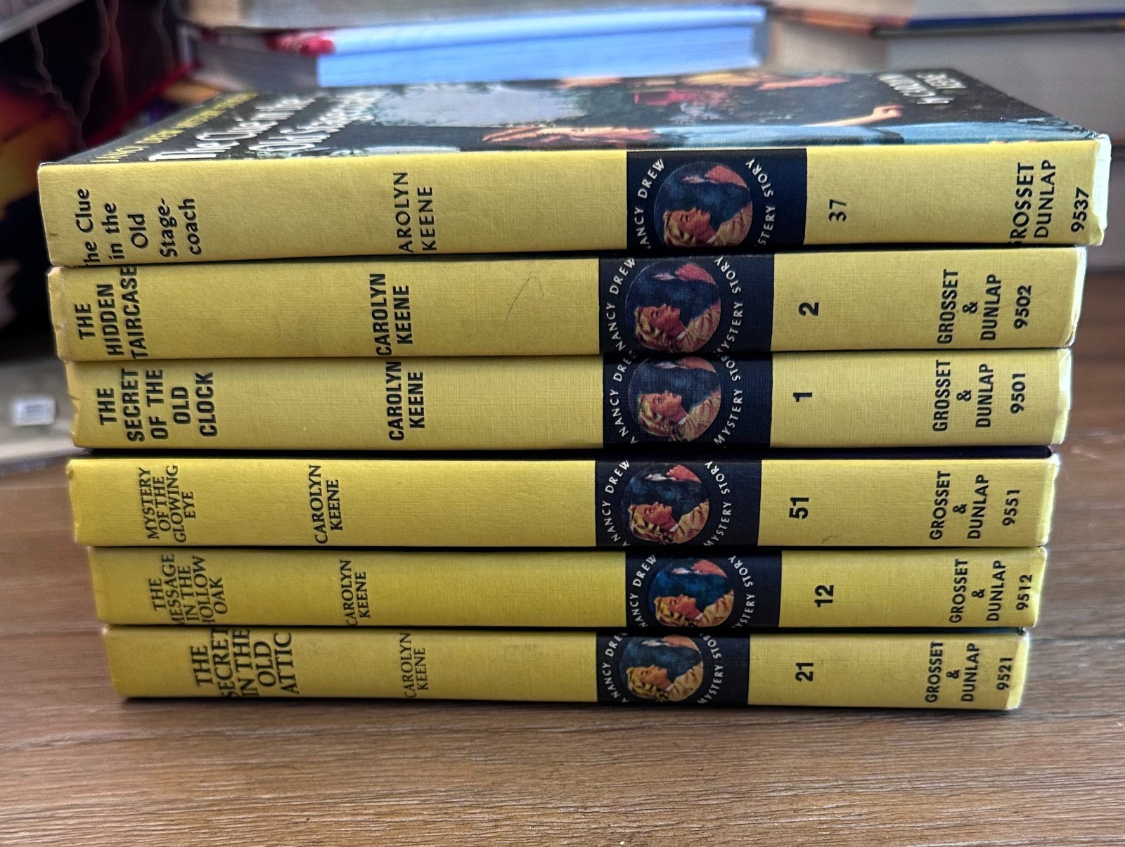 Lot of 6 vintage Nancy Drew teen mystery books Carolyn Keene most Matte Yellow