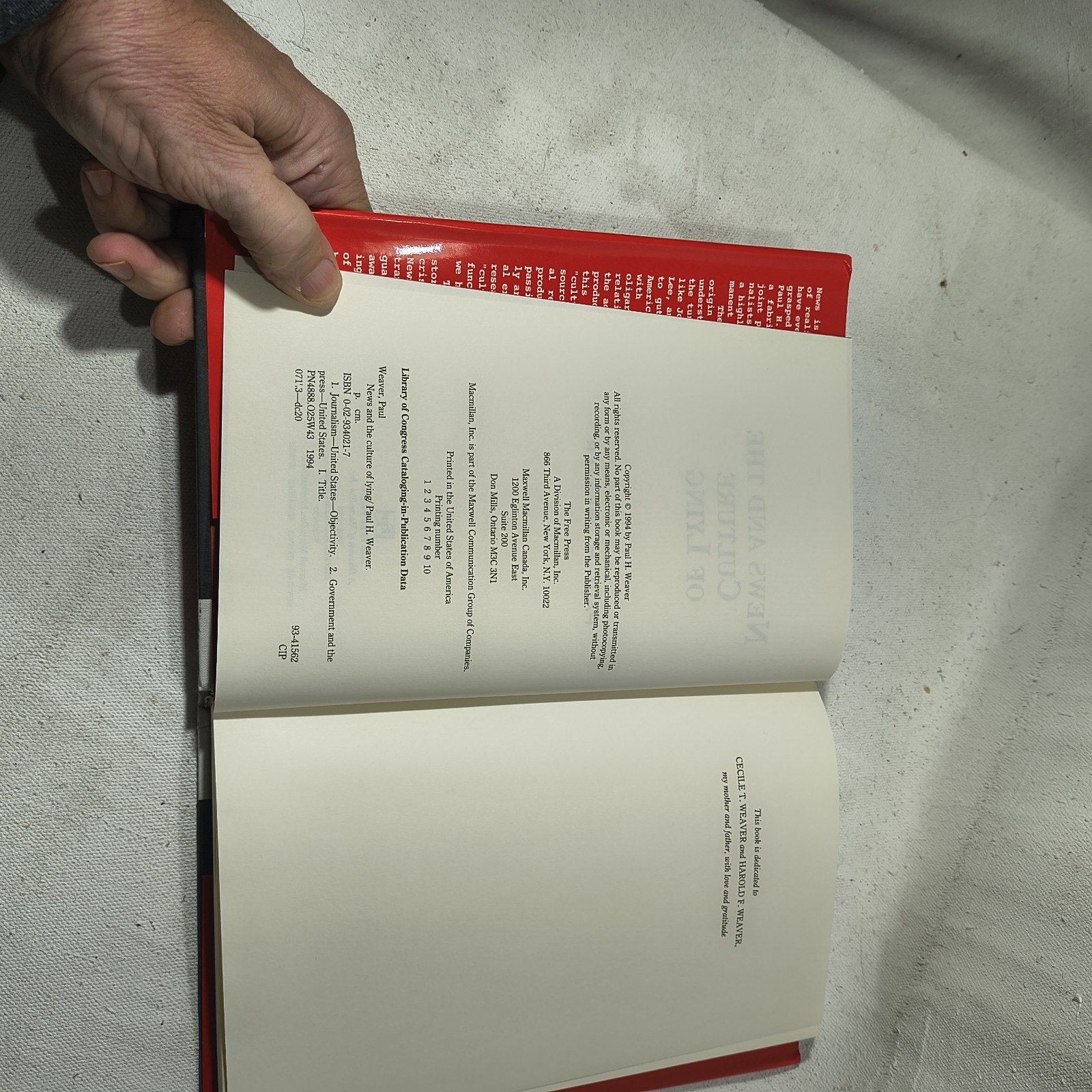 News and the Culture of Lying : How Journalism Really Works by Paul Weaver…