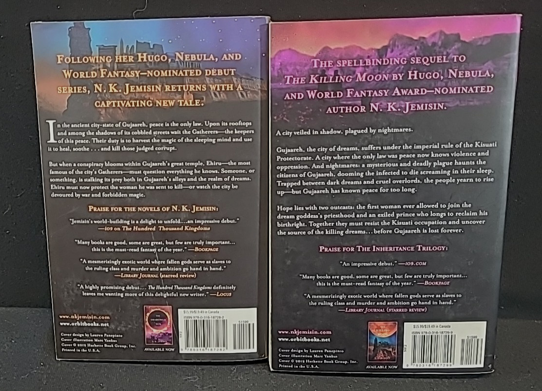 Dreamblood Duology The Killing Moon The Shadowed Sun N. K. Jemisin Lot of 2 book