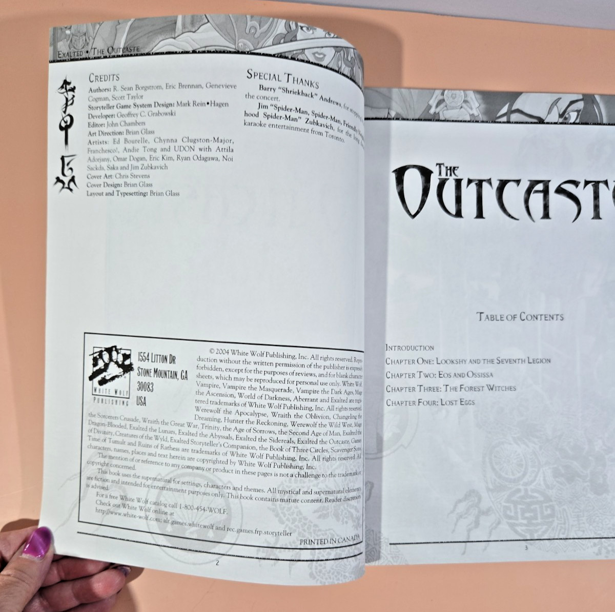 Exalted: Outcaste by R Sean Borgstrom @2004 Trade Paperback WW8850