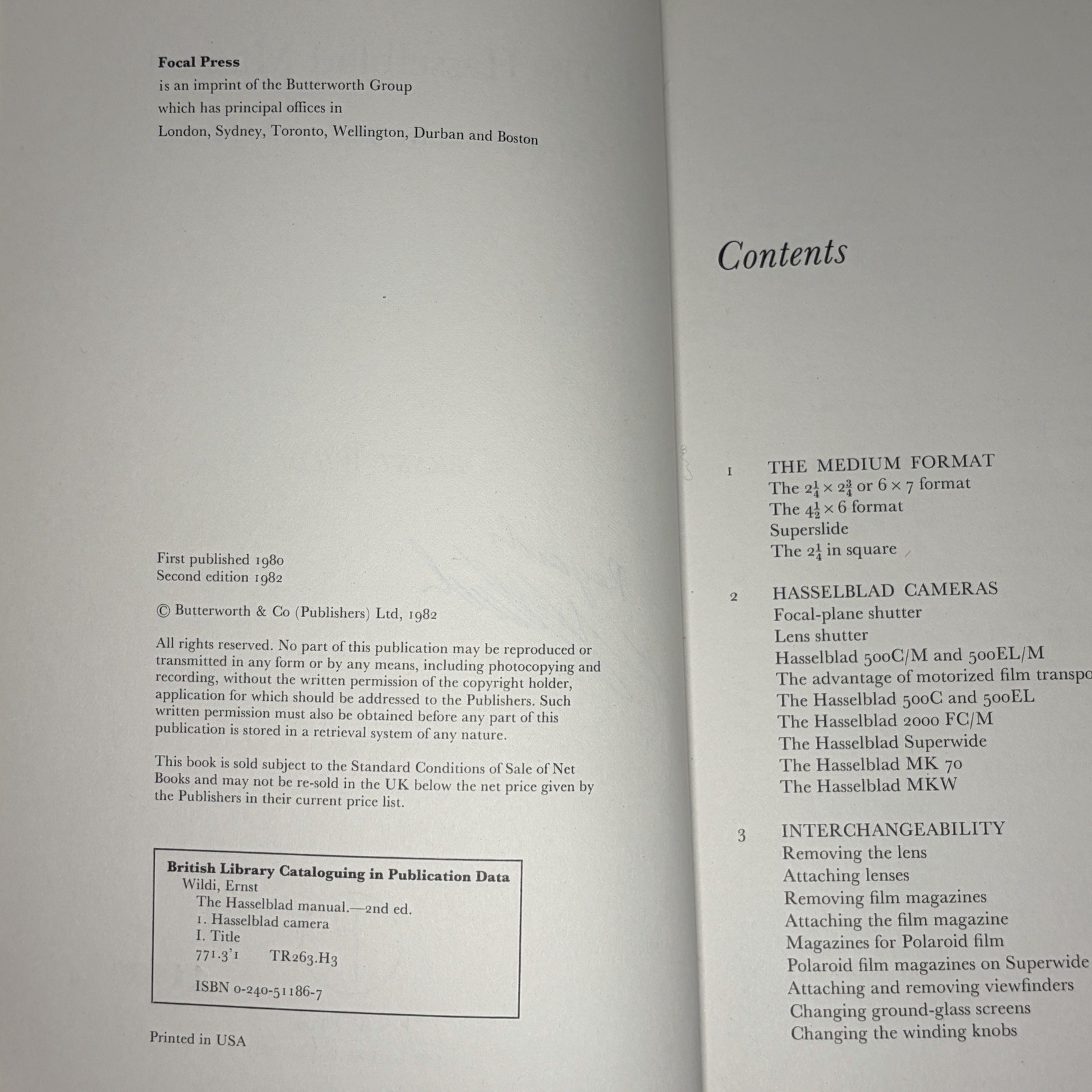 The Hasselblad Manual 2nd Edition Ernst Wildi 1982 Signed w/ Original Letter