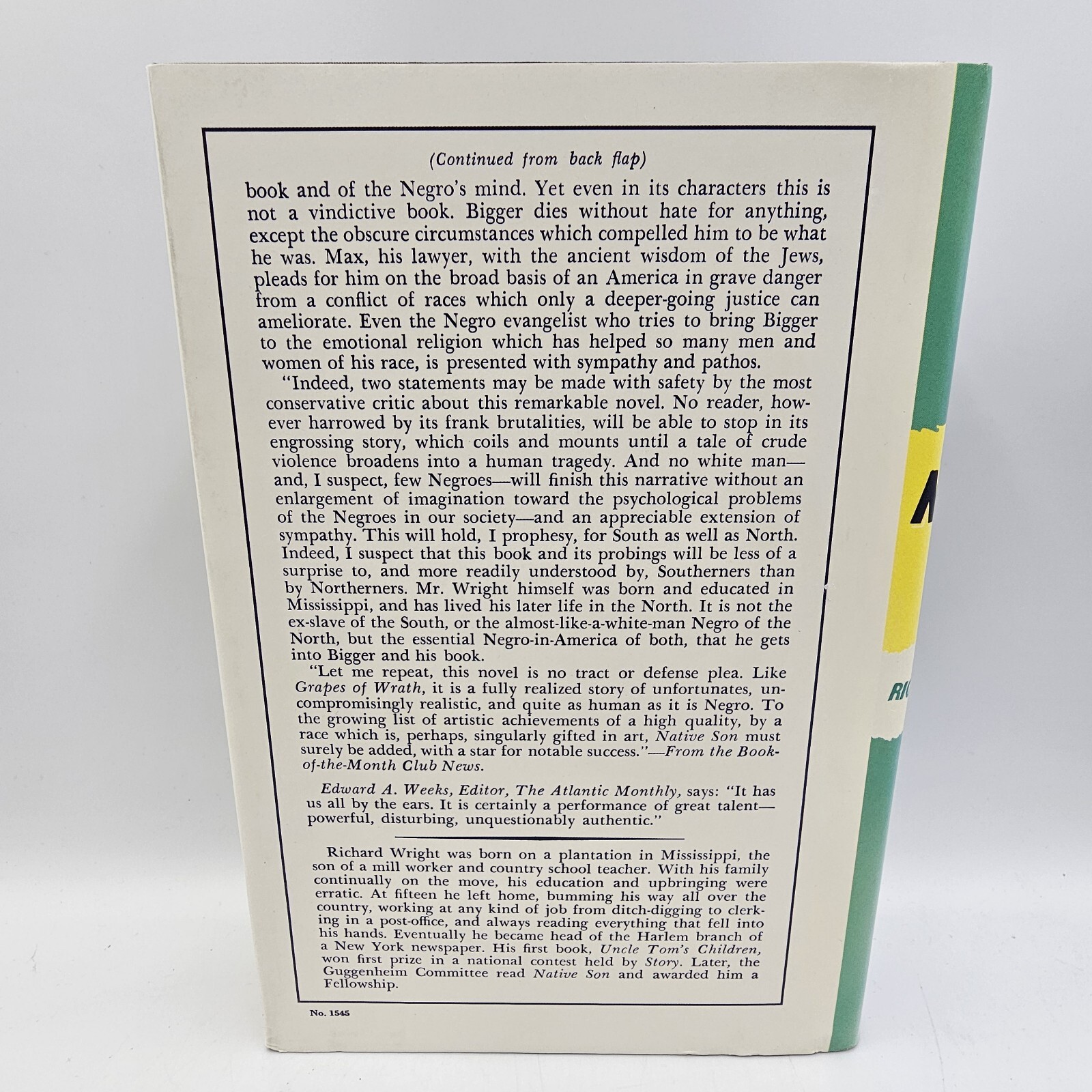 Native Son Richard Wright 1st HC Facsimile in Slipcase w Issue Sheet