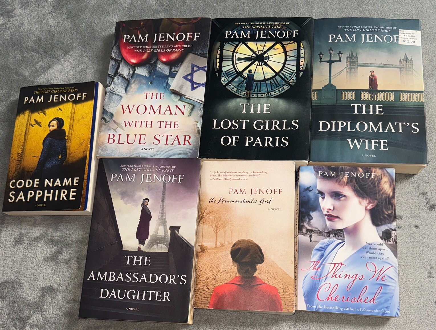 PAM JENOFF Lot 7 Paperback Books Paris Sapphire Diplomats Blue Star Historical!