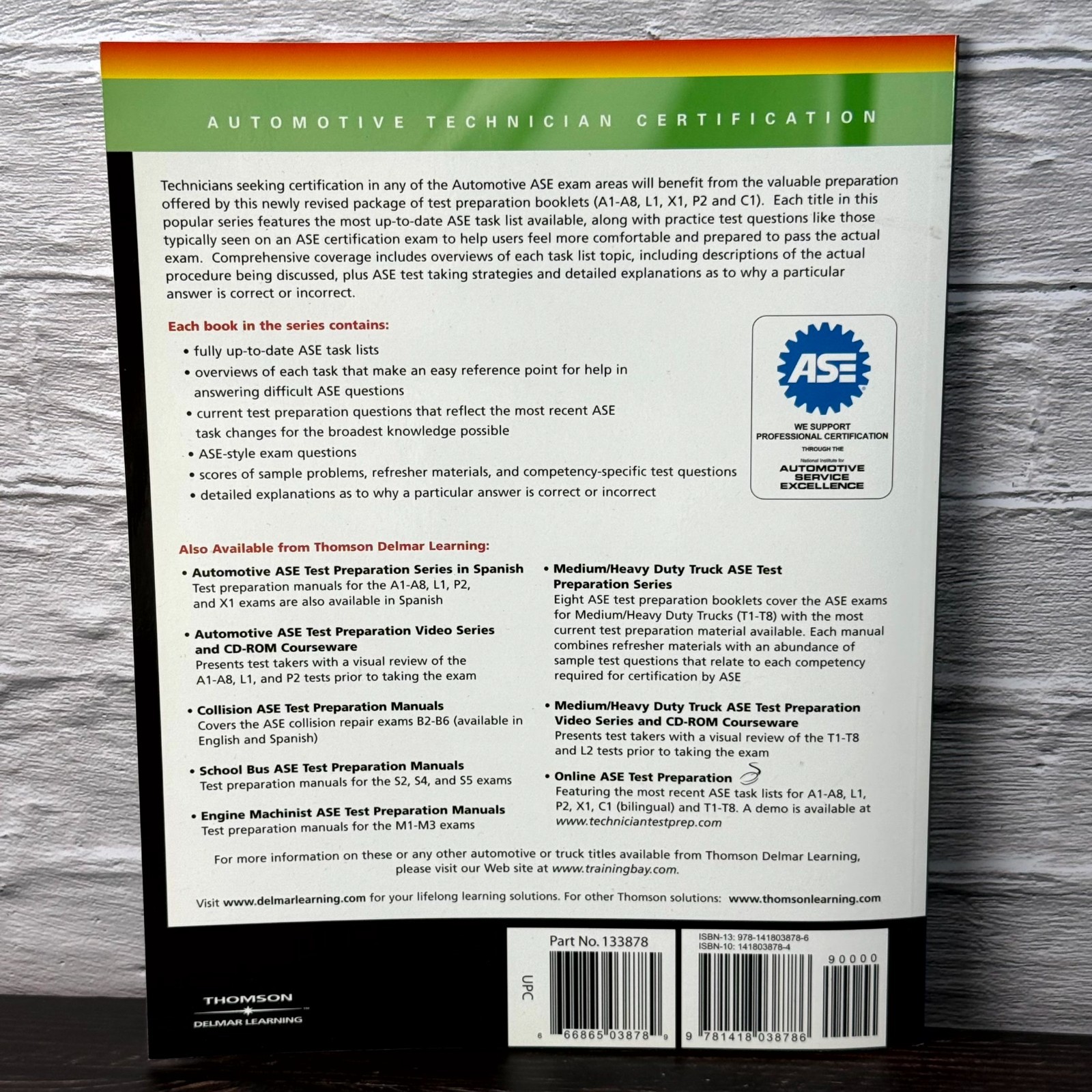 ASE Test Preparation A1 Engine Repair by Cengage Learning Delmar Paperback Book