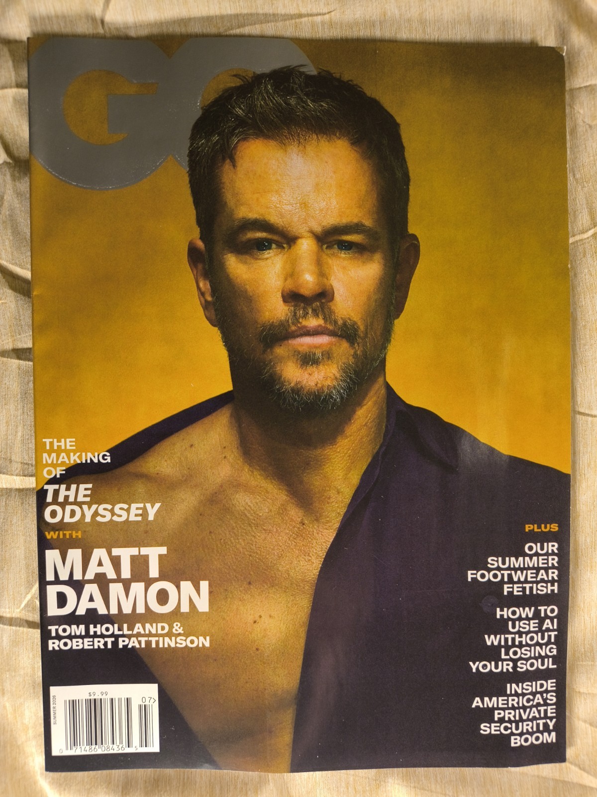 GQ Magazine Summer 2026 NEW Matt Damon Cover The Odyssey Robert Pattinson