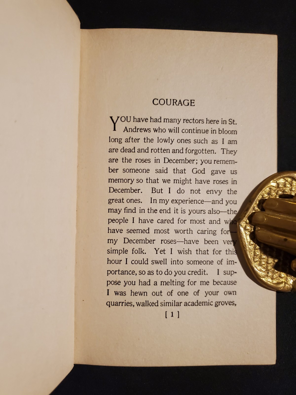 “Courage” by J.M. Barrie – 1923 Charles Scribner’s Sons Hardcover DJ Book