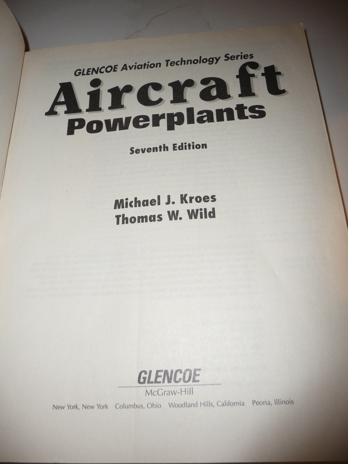 AIRCRAFT POWERPLANTS-GLENCO Aviation Technology Series-7th Ed-1995-FREE SHIPPING