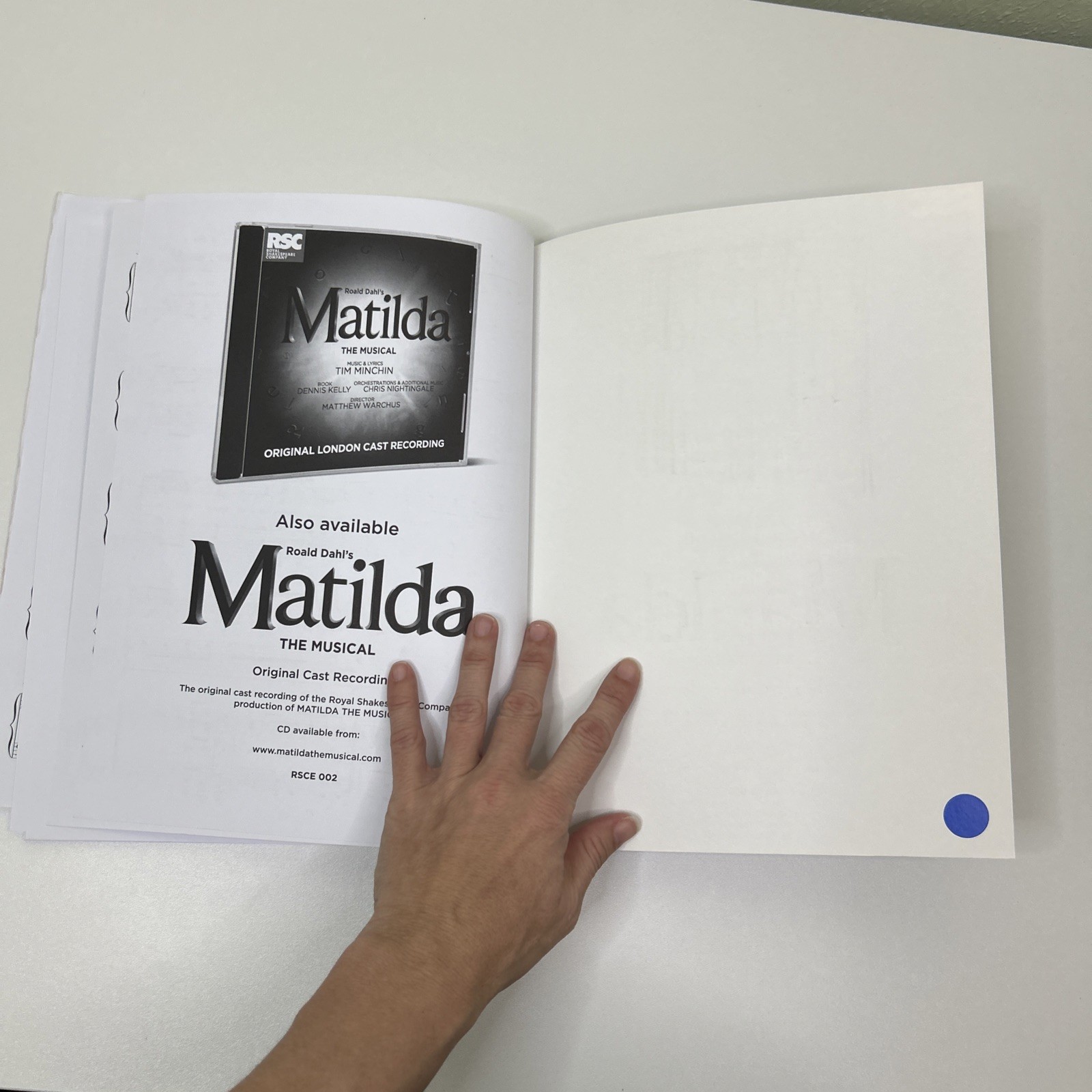 Matilda the Musical by Tim Minchin (2013, Trade Paperback)