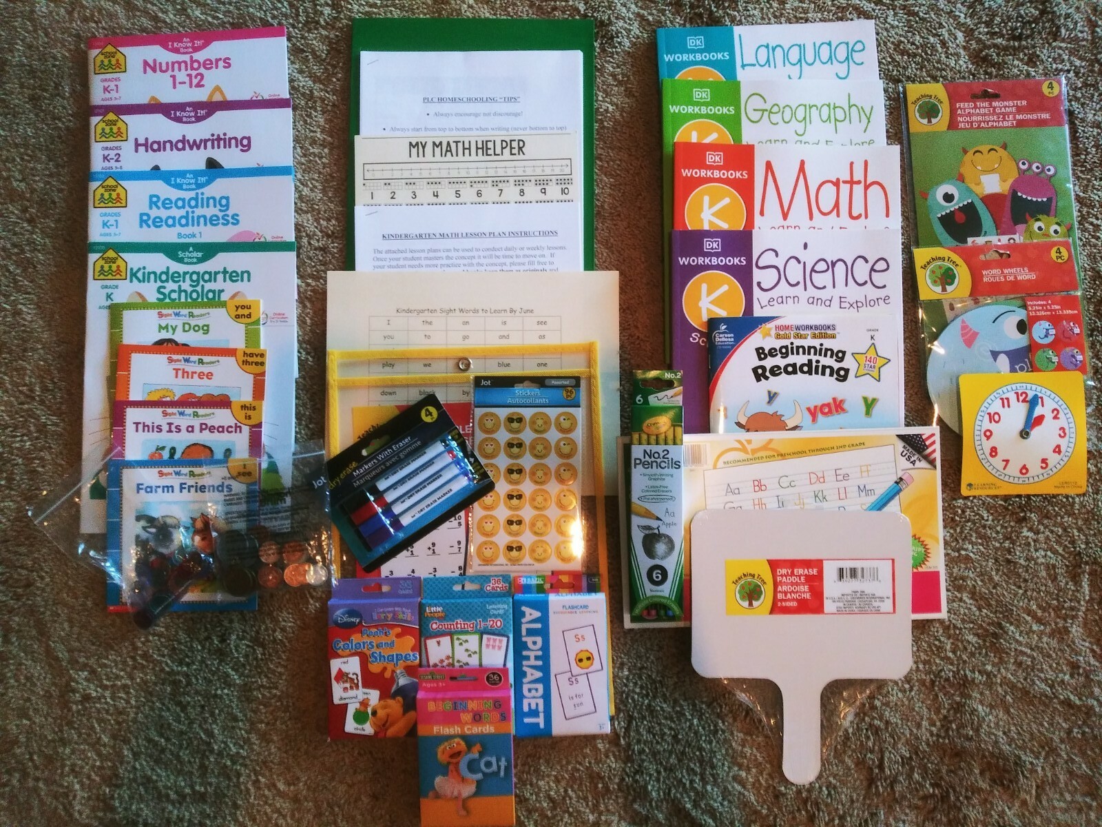 Kindergarten: Homeschool Curriculum Box : Math, ELA, Science,reading and History